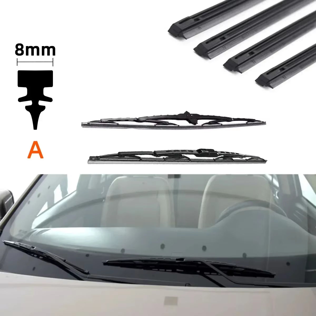 Car Wiper Rubber Strips Refill Wiper Blade Replacement Parts All Types Seasons Windshield Wiper Blades Blade Soft Car Accessorie