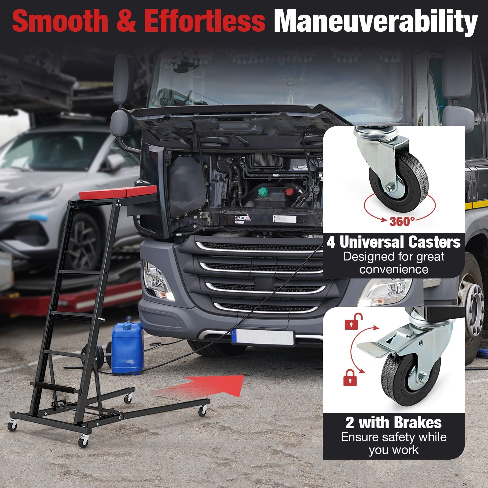 Foldable Topside Automotive Engine Creeper