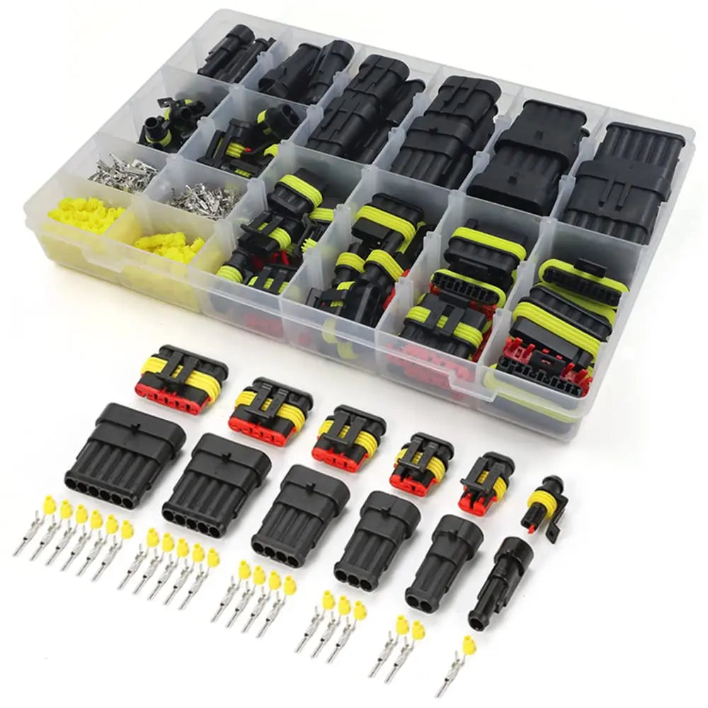 708 Pcs 43 Kits Waterproof Wire Connectors, Automotive Electrical Connector Kit Terminals Plug Car,1 2 3 4 5 6 Pin for Car Truck