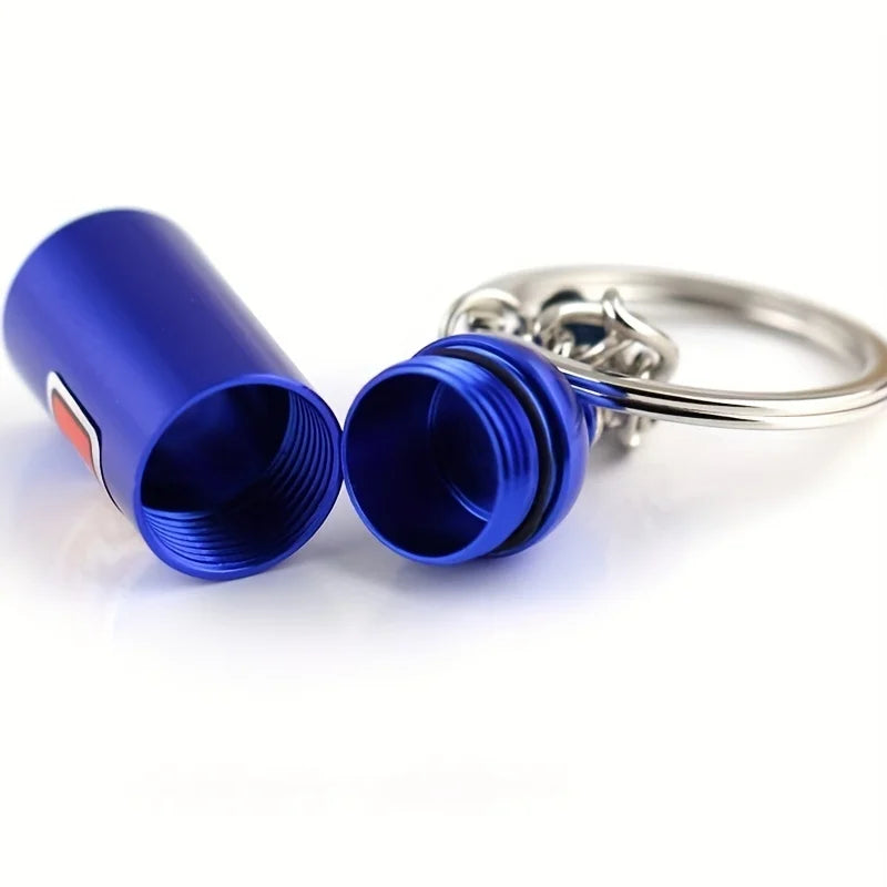 Ajrc 1/10 Simulation Climbing Car Universal Decorative Parts Nos Metal Simulation Nitrogen Bottle with Fixed Chain