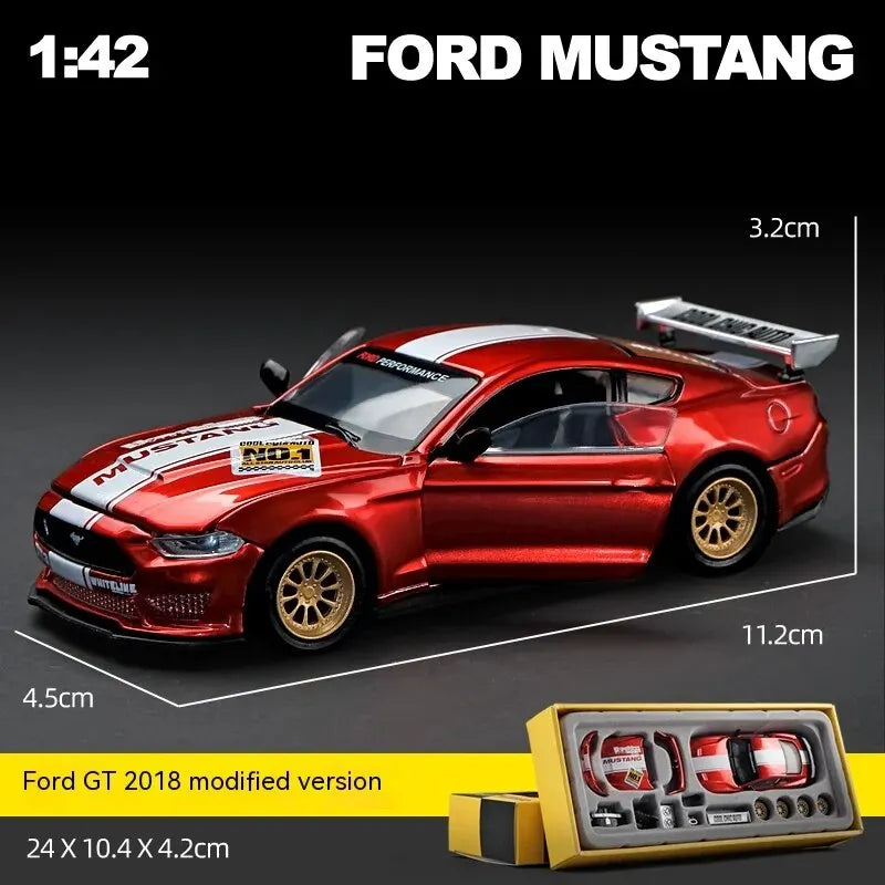 DIY Customizable 1:43 Scale Ford Mustang Alloy Car Model Kit - Unique Racing Car Collectible for Hobbyists & Enthusiasts