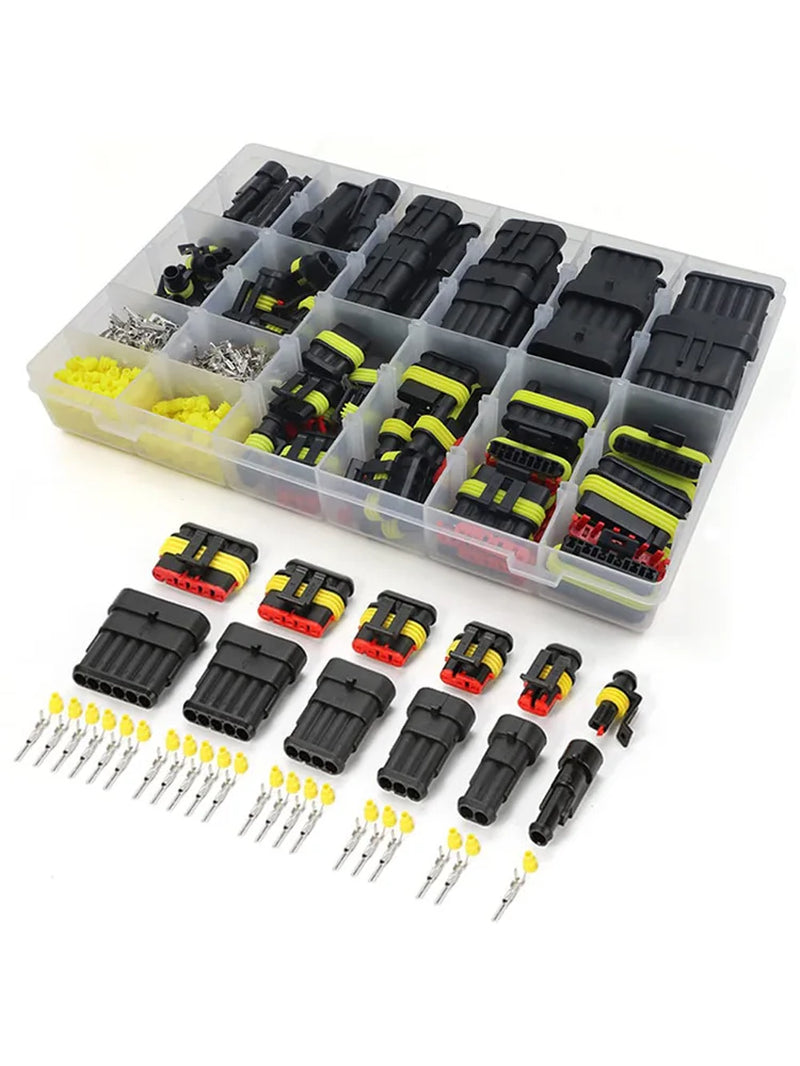 708 Pcs 43 Kits Waterproof Wire Connectors, Automotive Electrical Connector Kit Terminals Plug Car,1 2 3 4 5 6 Pin for Car Truck