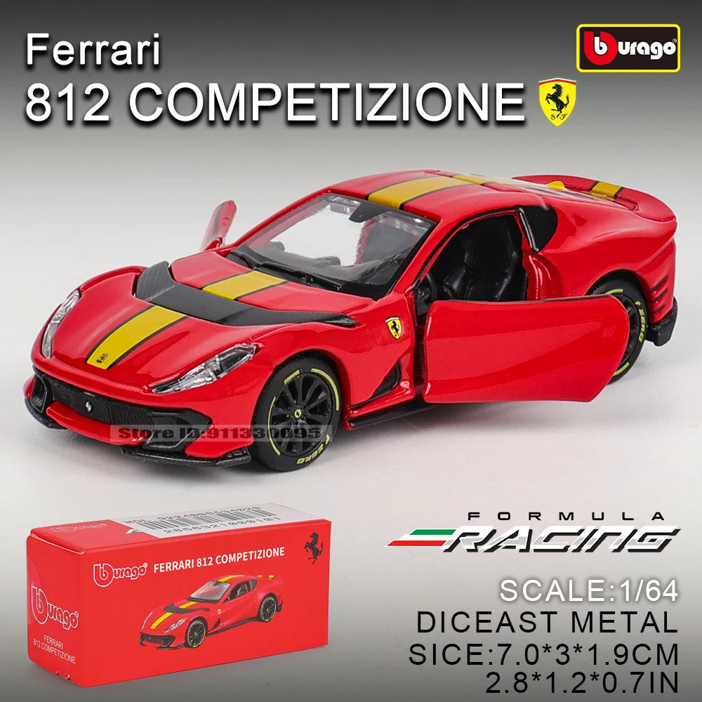 1: 64 Ferrari Series Multiple Choices SP3 812 ENZO F40 F12TDF SF90 458 Car Die Casting Model Children'S Gift Toy