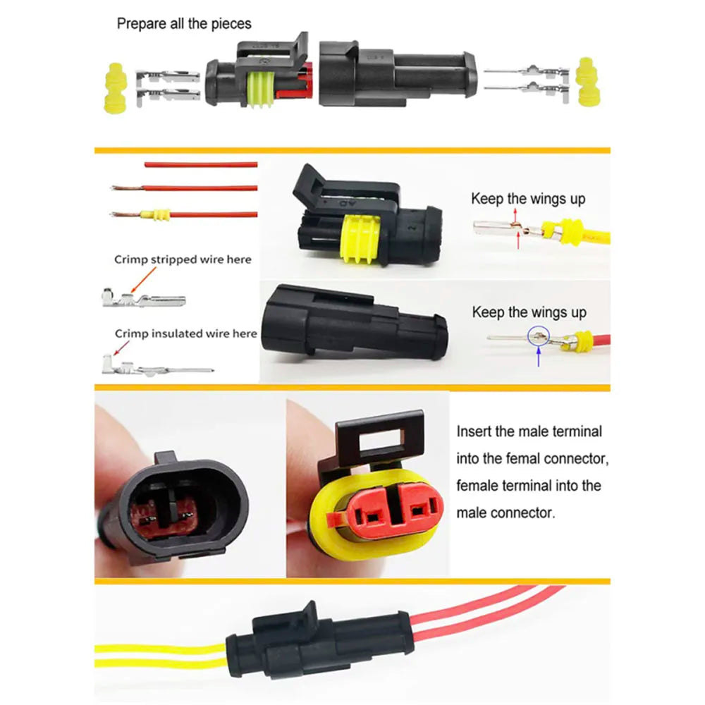 Waterproof Connectors Kit Automotive Wire Quick Connector Electrical in Car Wiring Auto Seal Socket 1 2 3 4 5 6 Pin Plug Kit Way