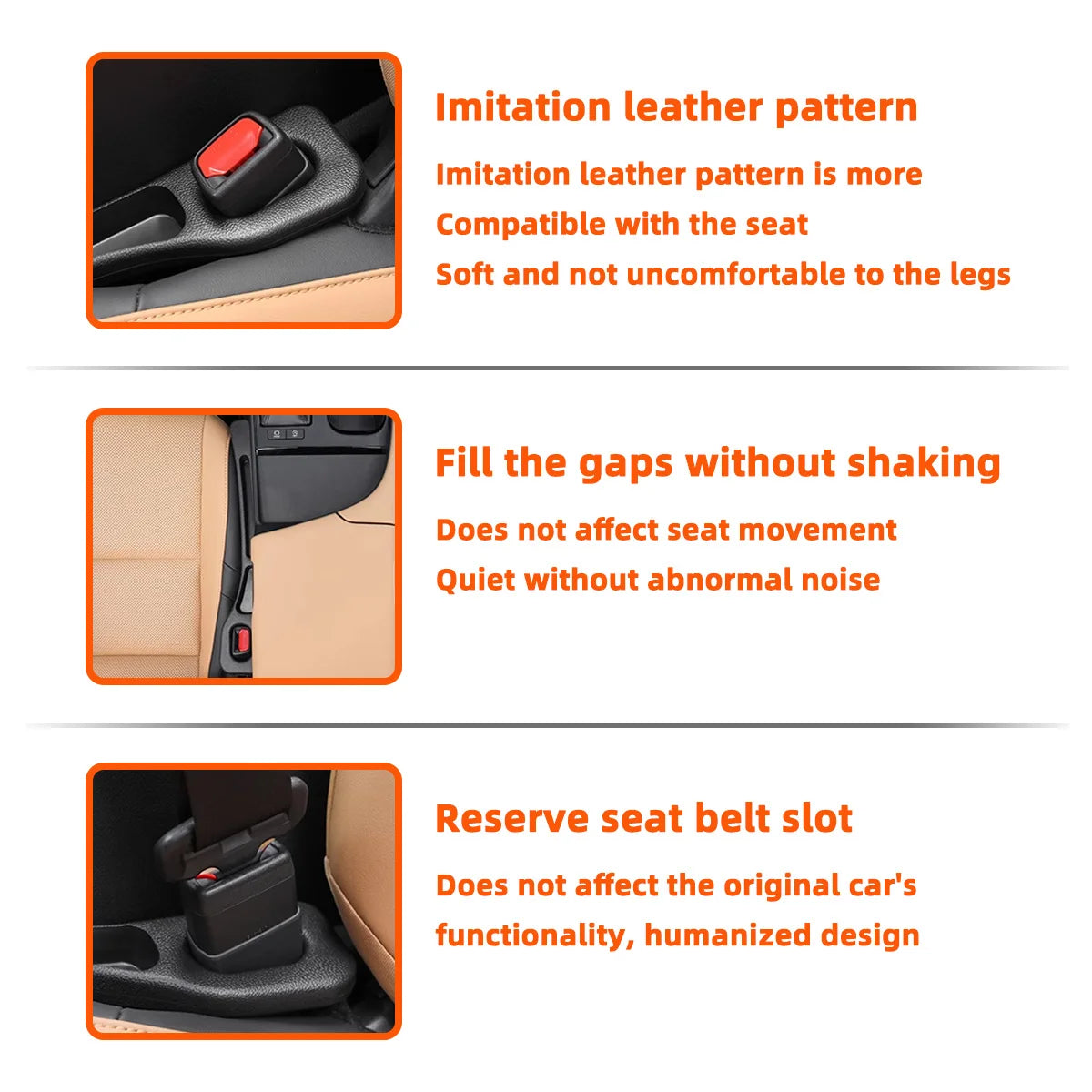 YONGRUN 1Pair Automotive Seat Gap Filler Storage Box Black General Motor Seat Gap Filler Automotive Seat Gap Automotive Interior