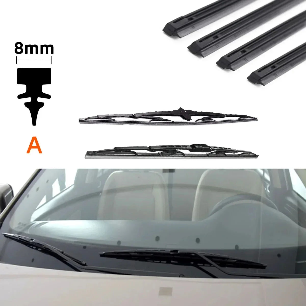 Car Wiper Rubber Strips Refill Wiper Blade Replacement Parts All Types Seasons Windshield Wiper Blades Blade Soft Car Accessorie
