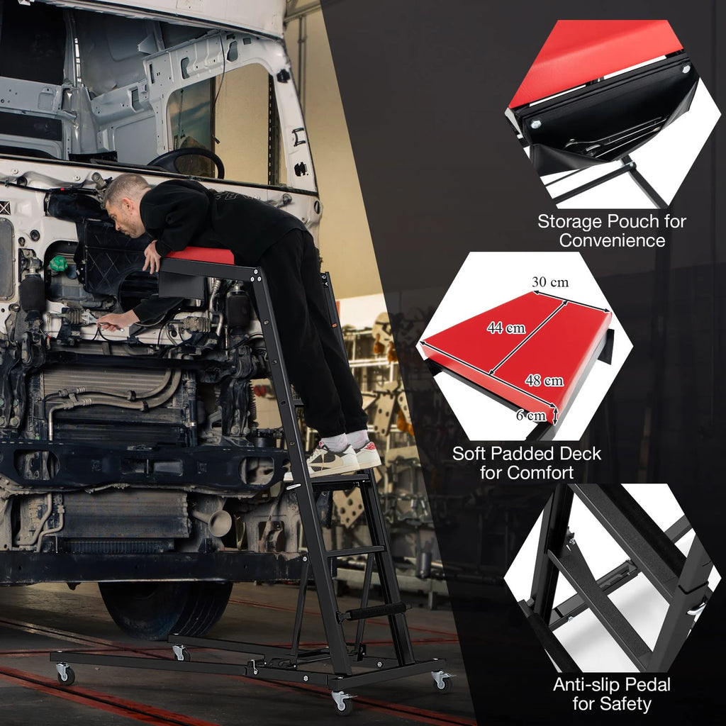 Foldable Topside Automotive Engine Creeper