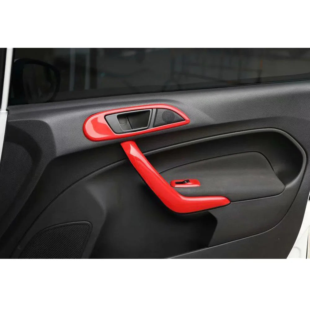 Car Interior Door Handle Decoration Strips Trim for Ford Fiesta 2009-2013 Auto Parts Styling ABS Accessory
