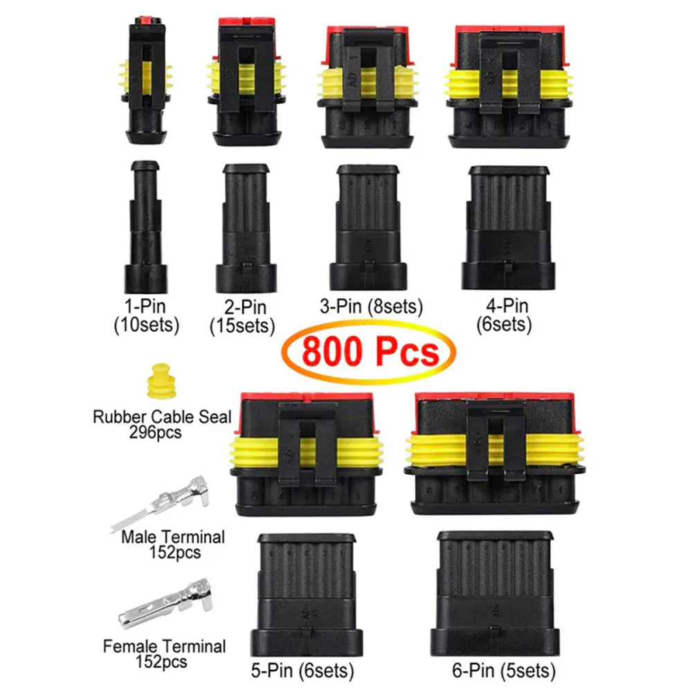 Waterproof Connectors Kit Automotive Wire Quick Connector Electrical in Car Wiring Auto Seal Socket 1 2 3 4 5 6 Pin Plug Kit Way
