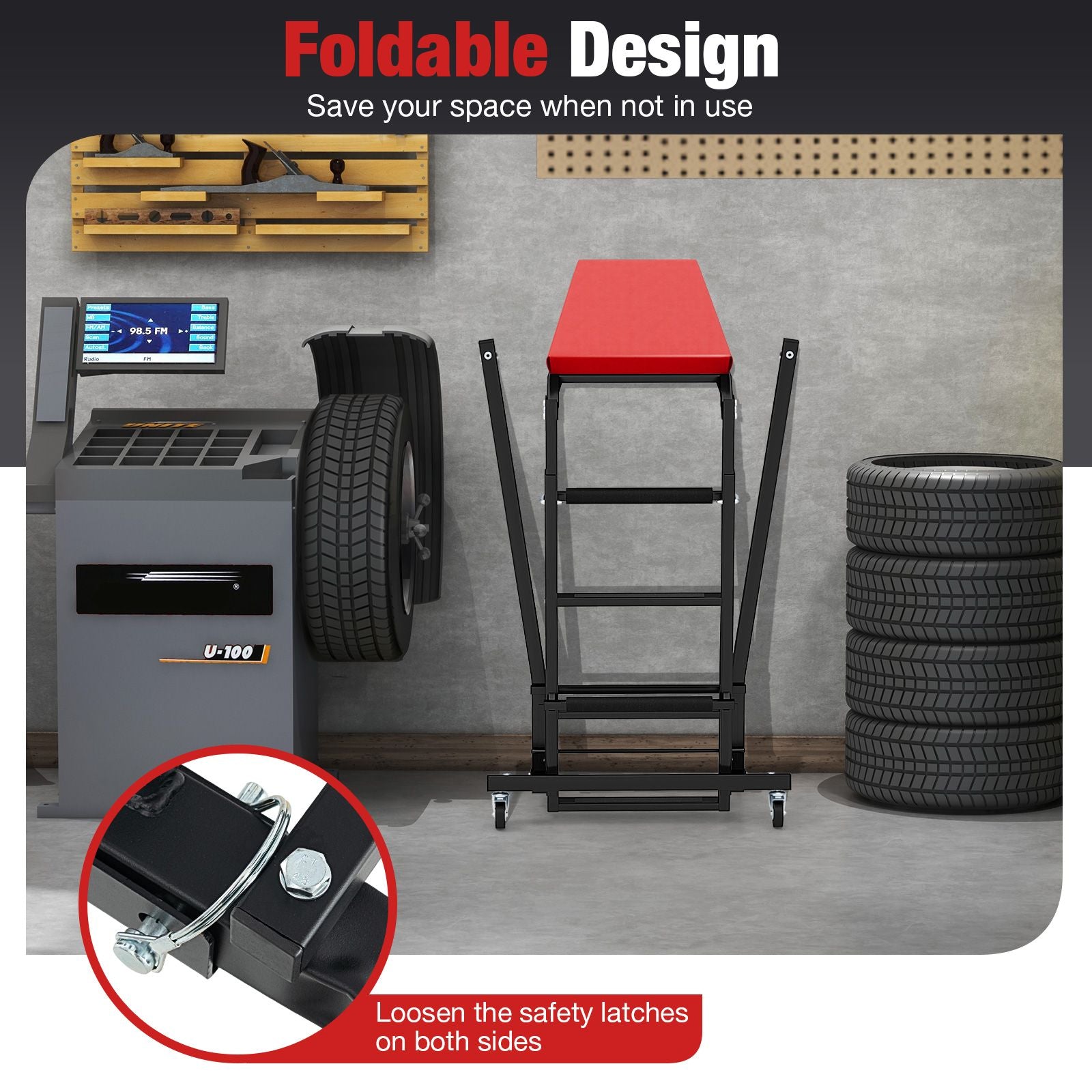 Foldable Topside Automotive Engine Creeper