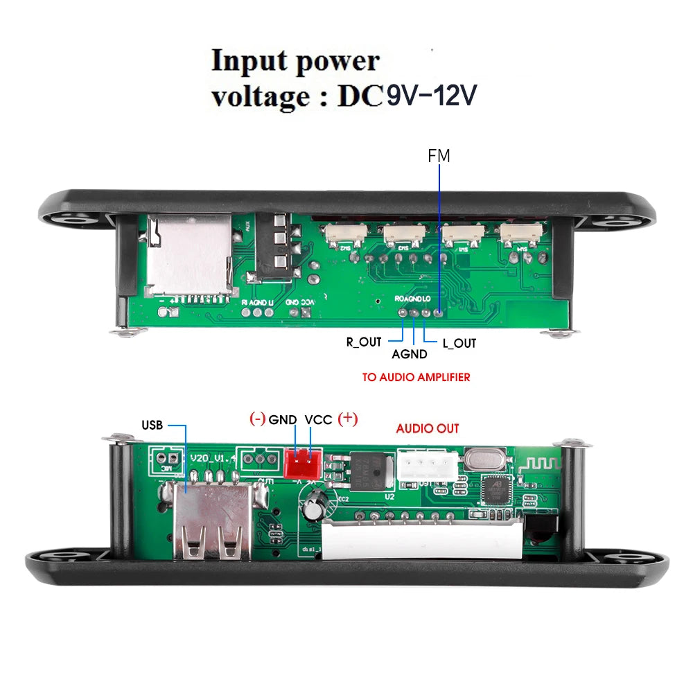 9V 12V Car Radio Stereo MP3 WMA Decoder Board Audio Module USB TF Radio Bluetooth Wireless MP3 Player with Remote Control