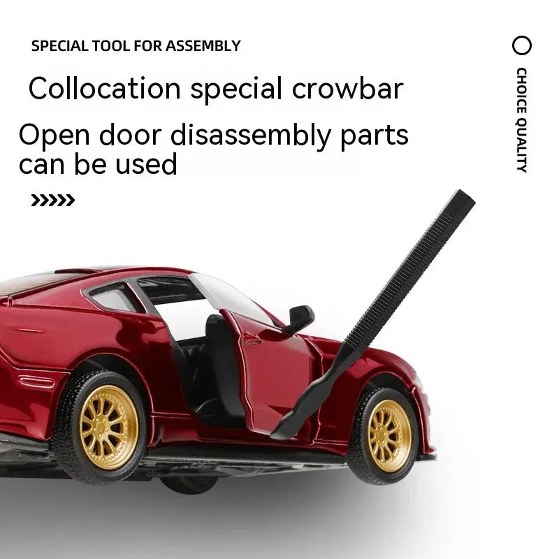 DIY Customizable 1:43 Scale Ford Mustang Alloy Car Model Kit - Unique Racing Car Collectible for Hobbyists & Enthusiasts