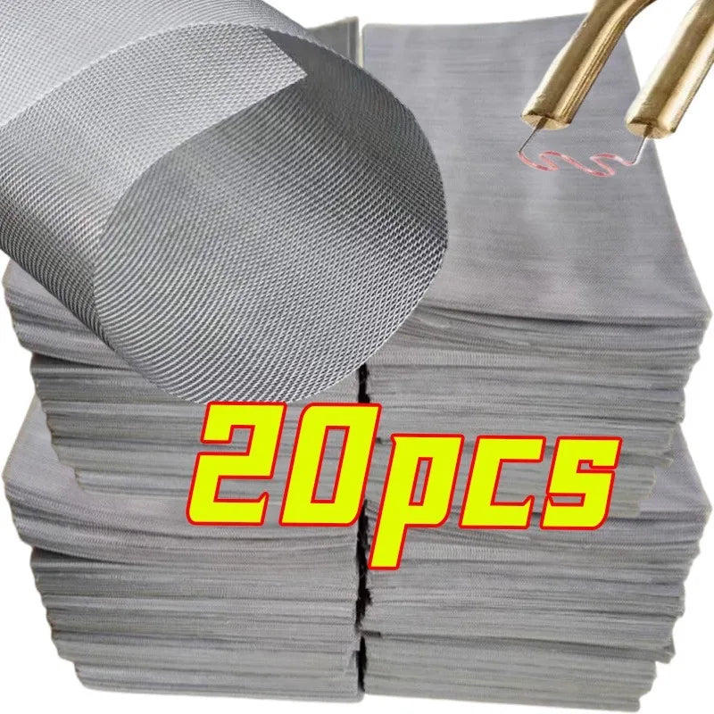 Car Bumper Stainless Steel Repair Mesh Plastic Crack Repair Mesh Welding Wire Mesh Net for Bumper Body Hood Vents 15X20Cm